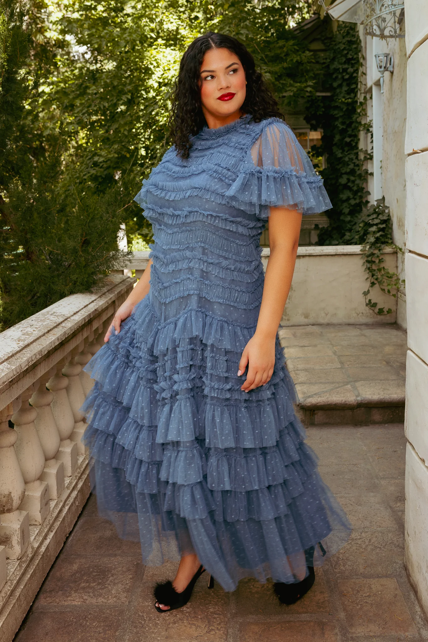 Adriana Dress in Blue - Image 7