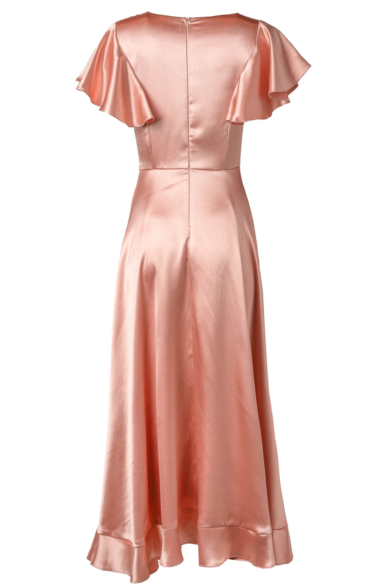 Callie Dress in Apricot Crush Satin - Image 3