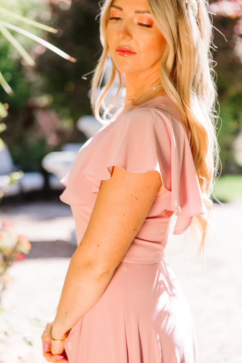 Callie Dress in Blush Chiffon - Image 3