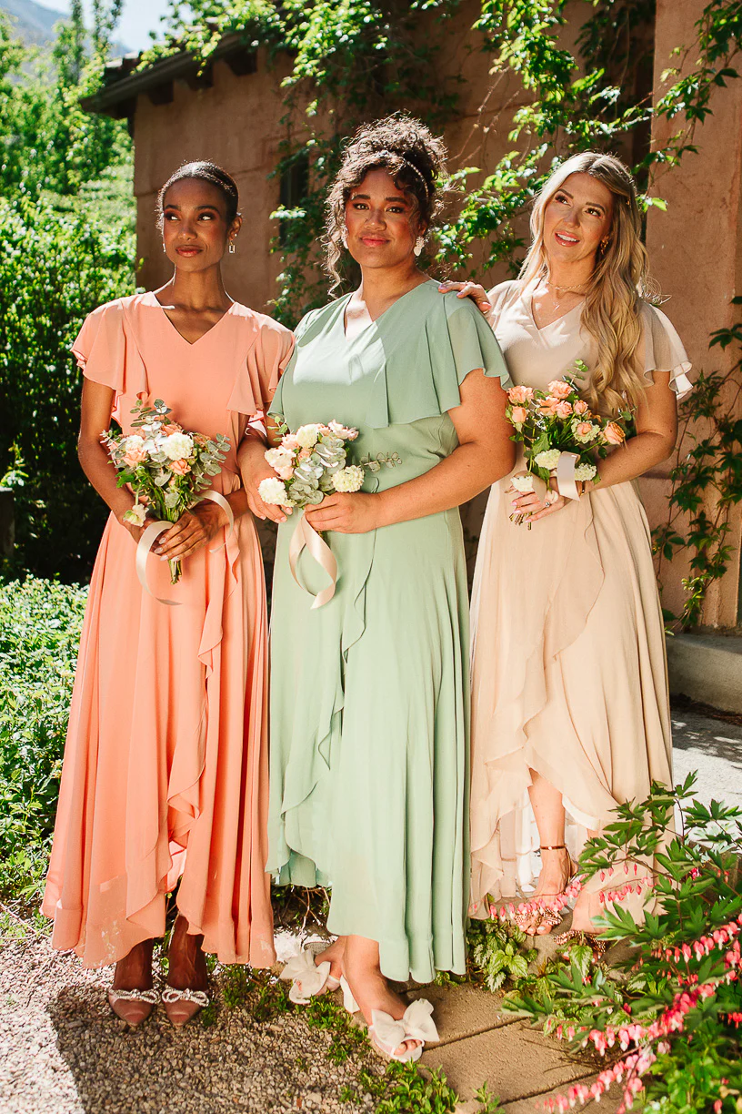 Callie Dress in Sage Chiffon - Image 6