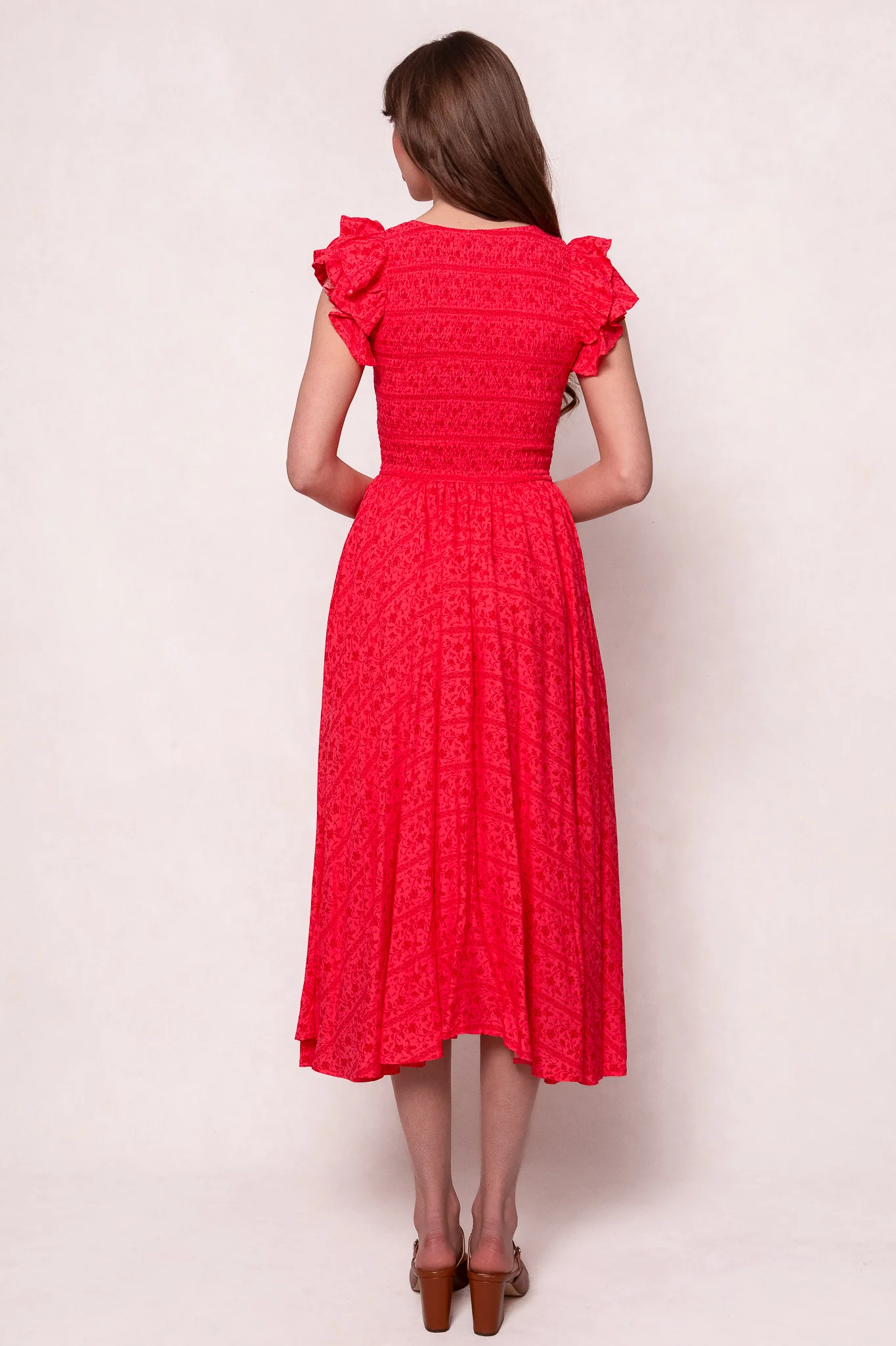 Hattie Dress in Crimson Pink - Image 4