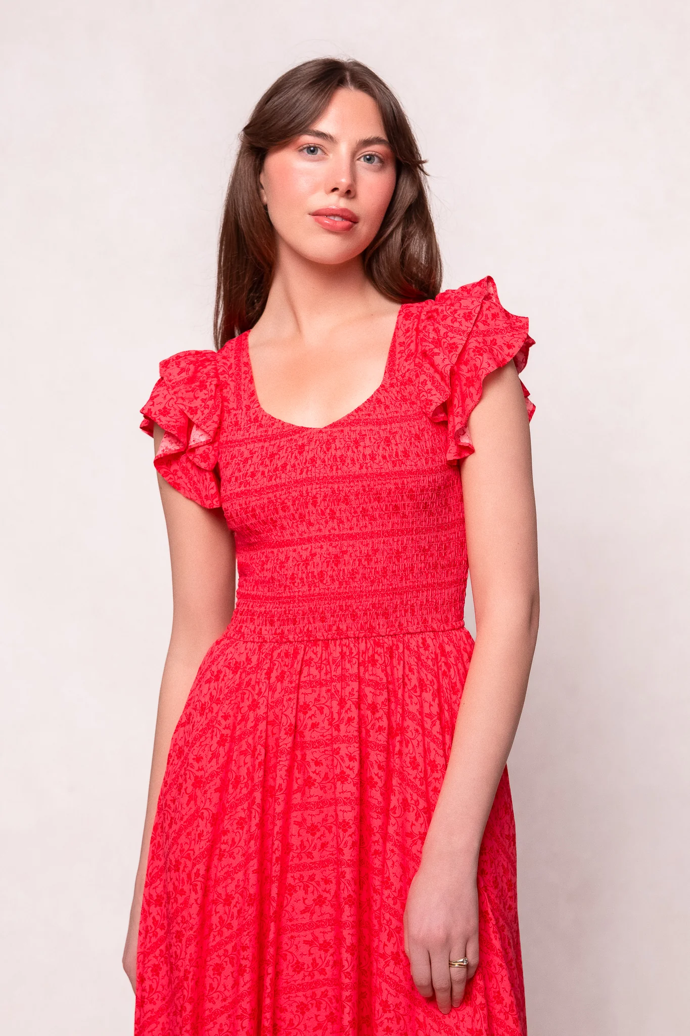 Hattie Dress in Crimson Pink - Image 5