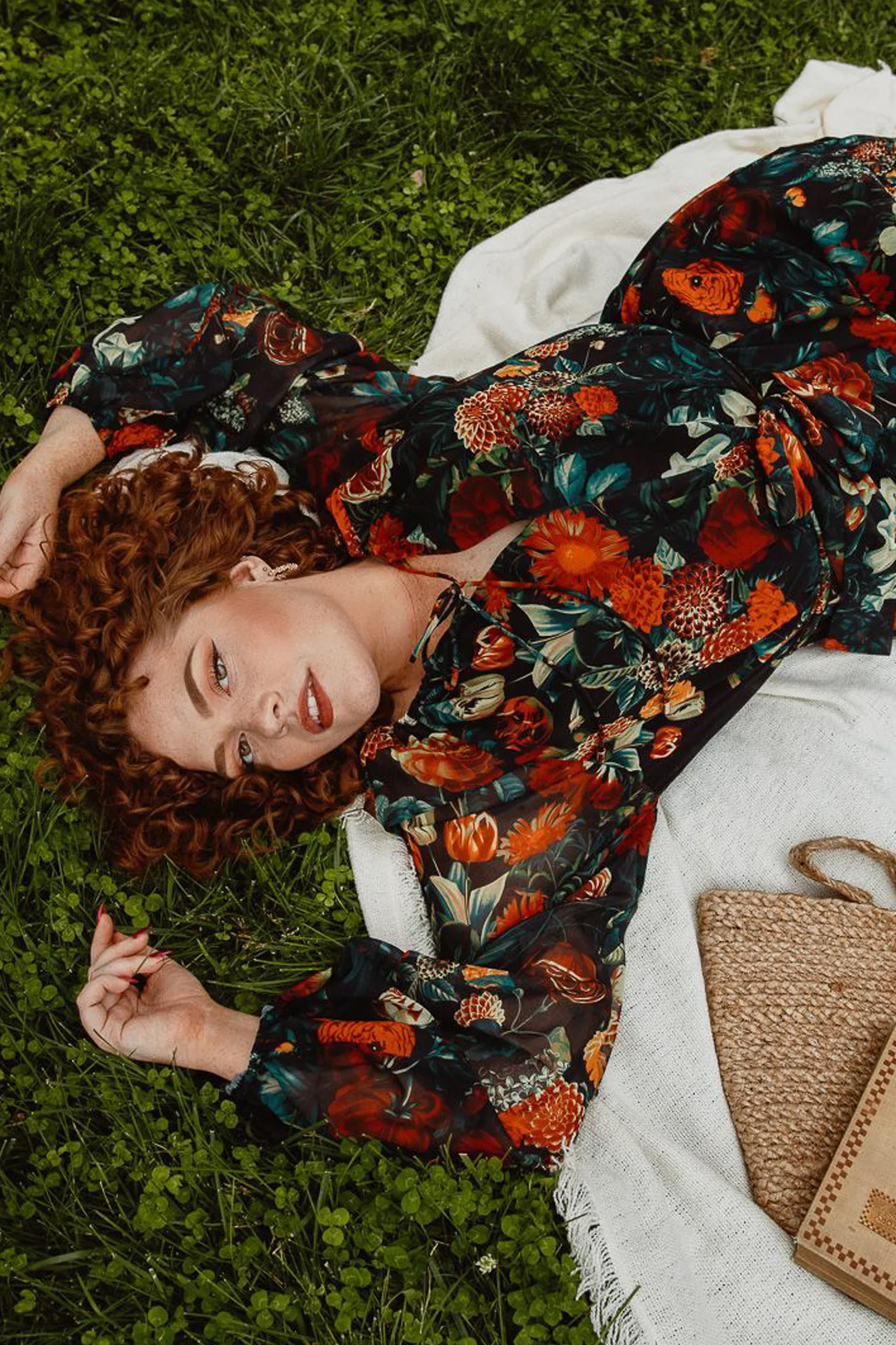 Imogen Dress in Moody Floral - Image 3