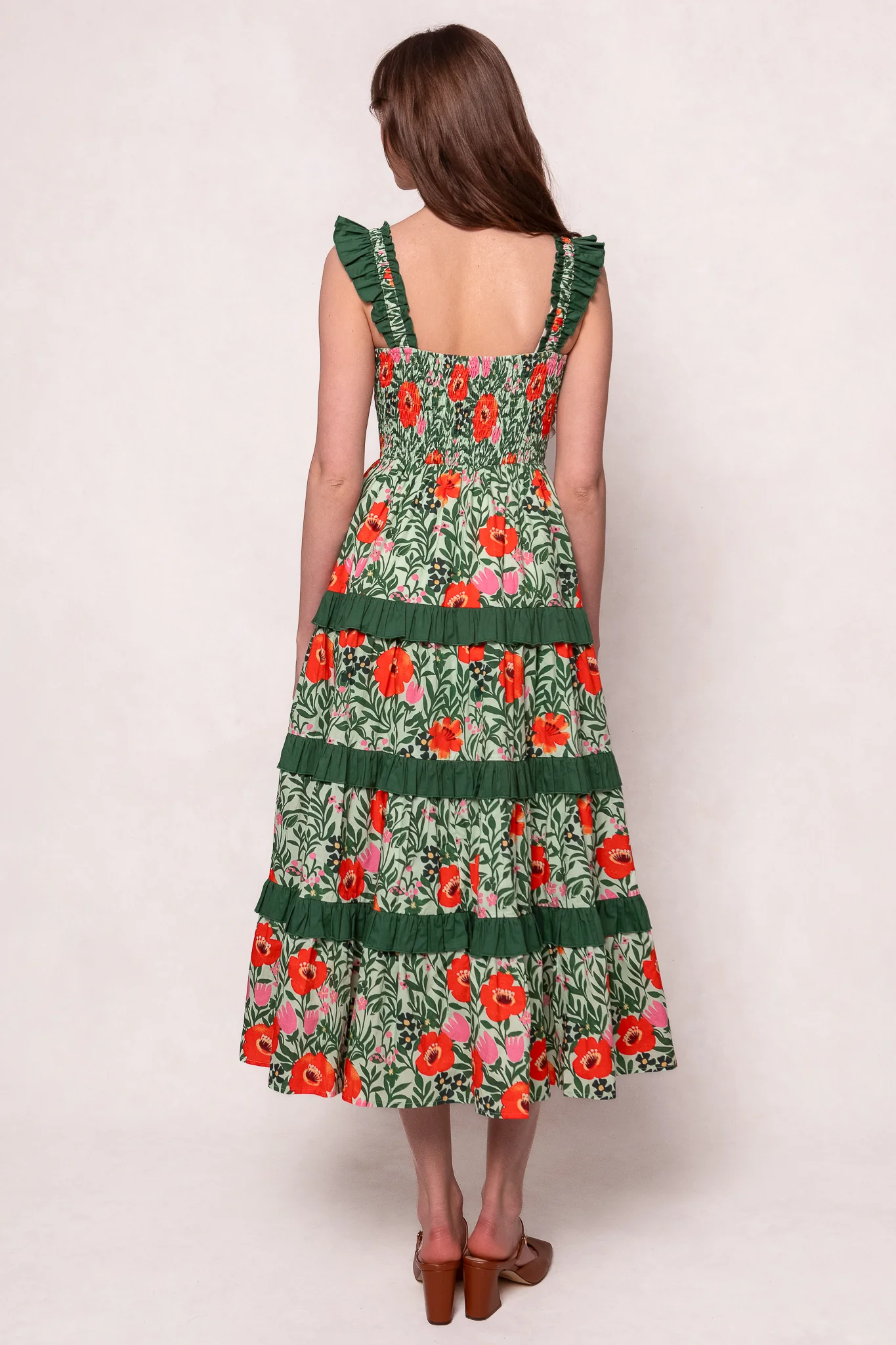 Juno Dress in Green Floral - Image 4