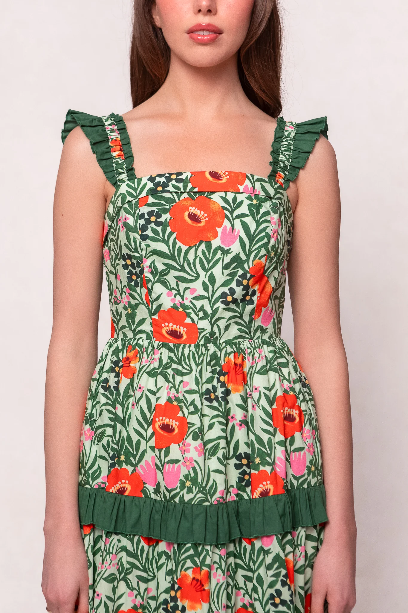 Juno Dress in Green Floral - Image 5