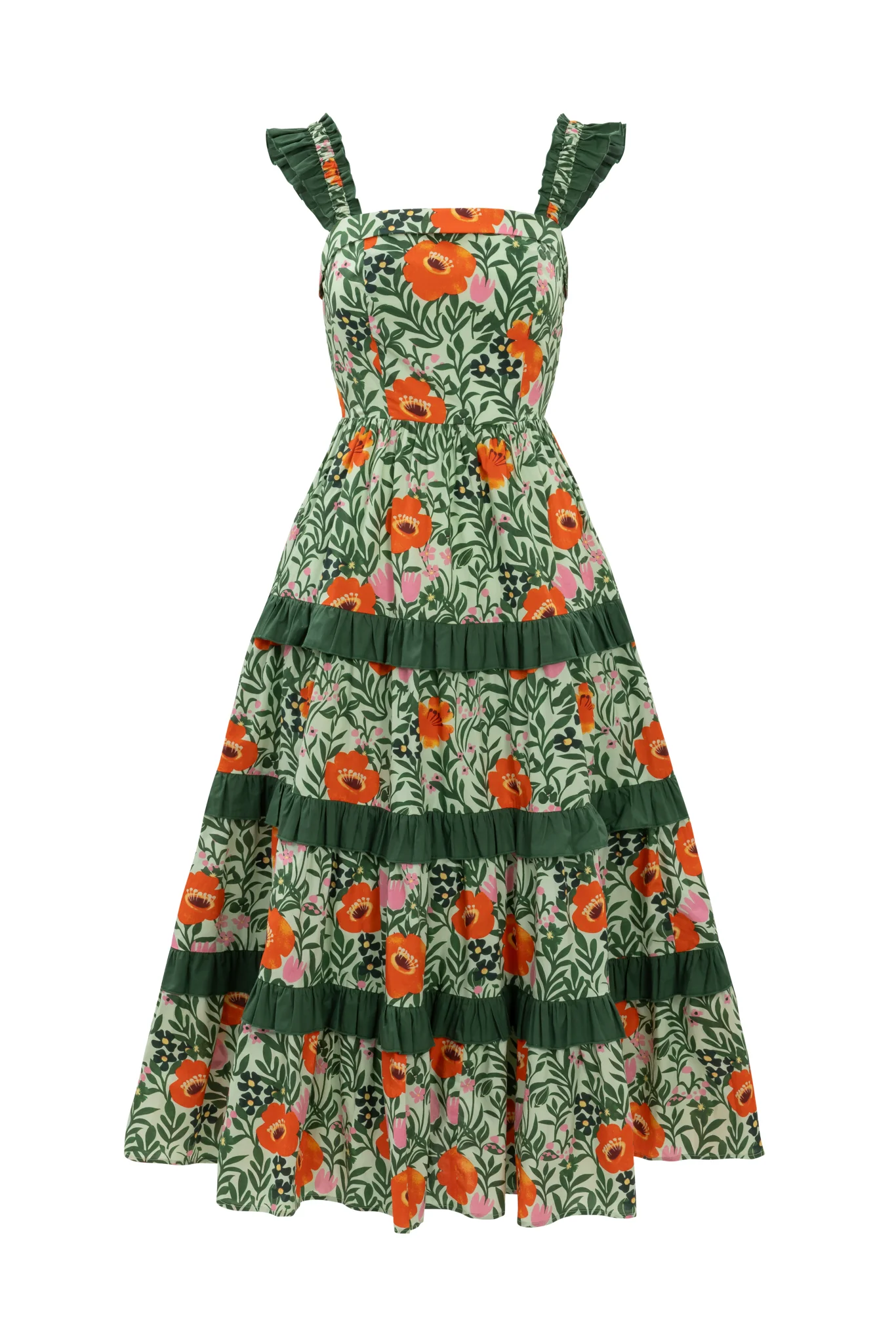 Juno Dress in Green Floral - Image 6