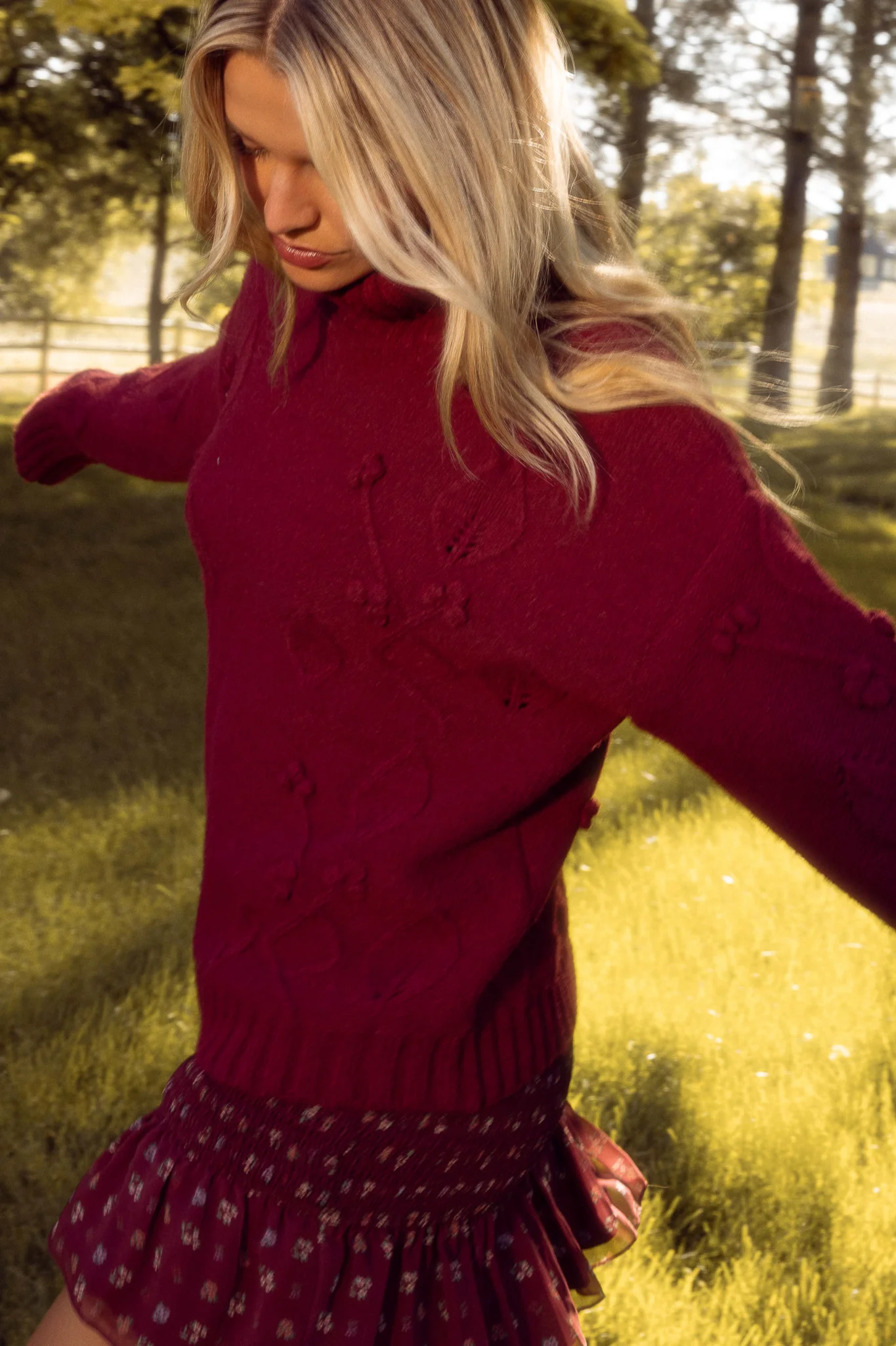 Megan Sweater in Burgundy - Image 3