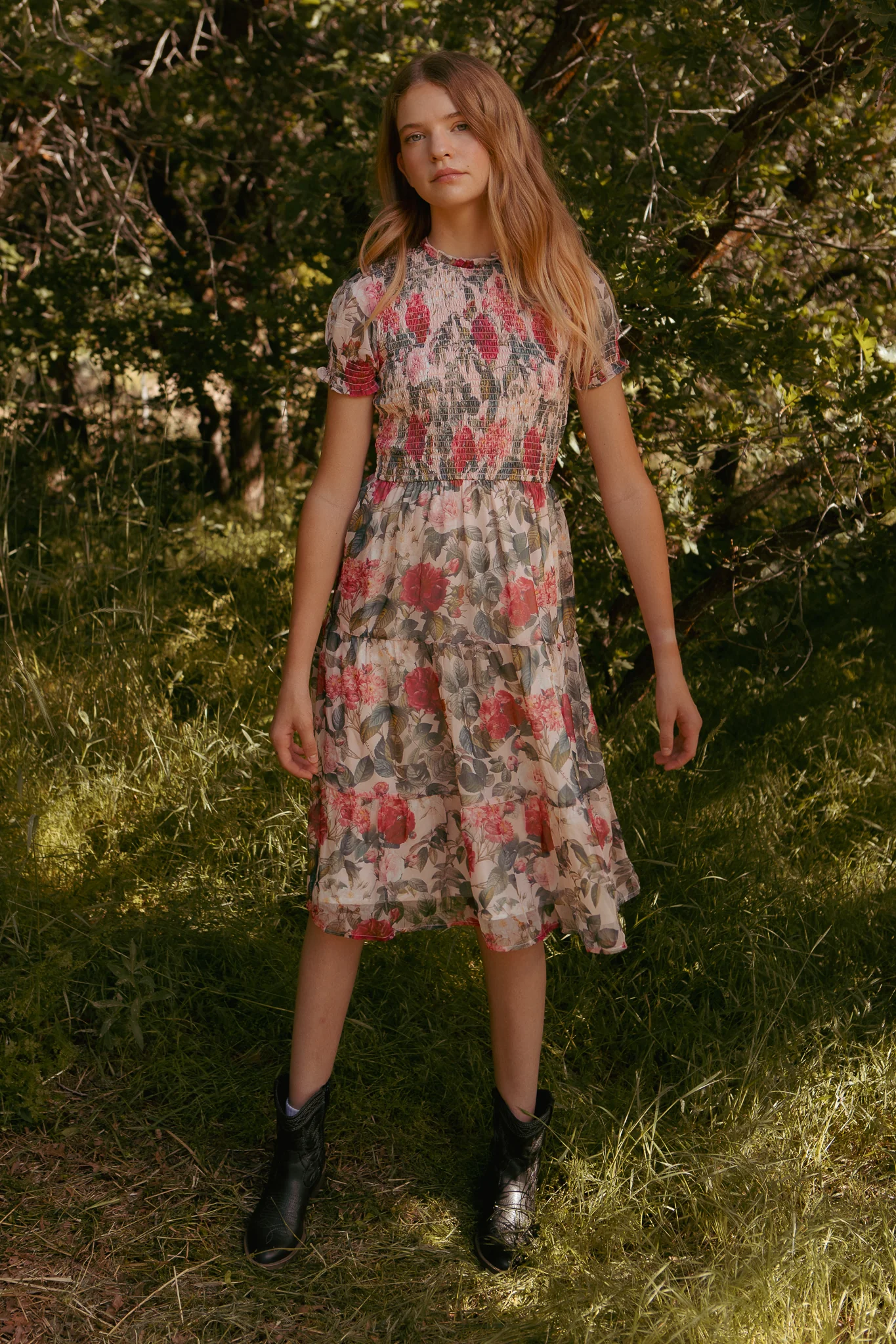 Mini Cordelia Dress in Pink Bloom - Image 3