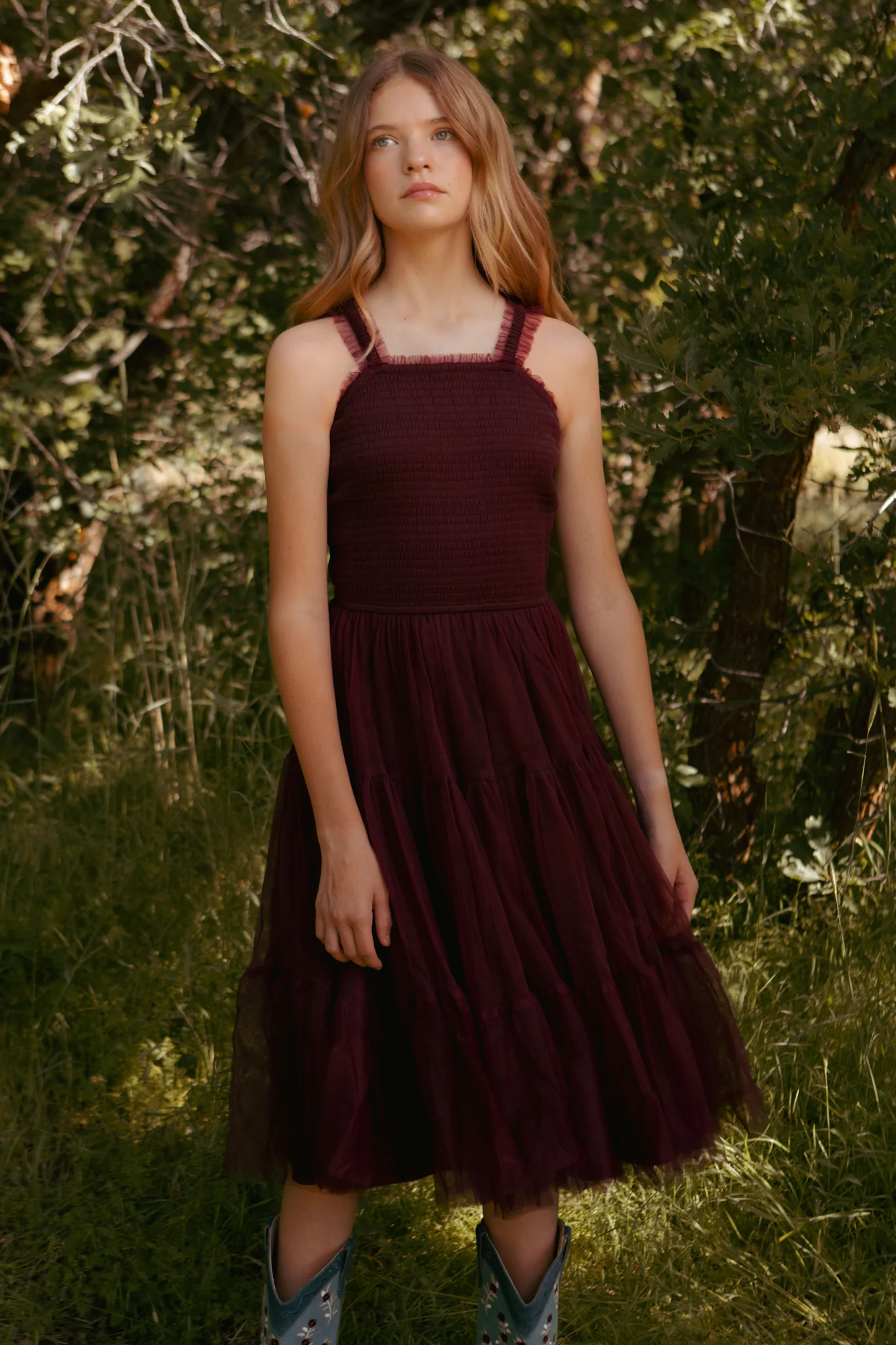 Mini Destiny Dress in Burgundy - Image 3