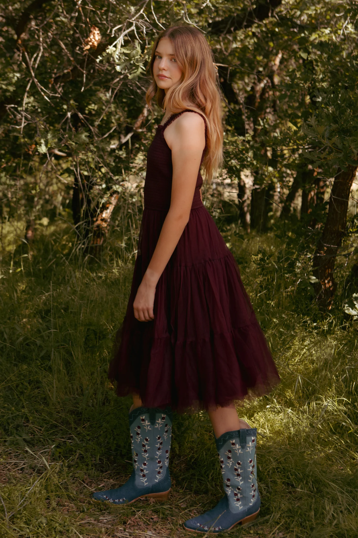 Mini Destiny Dress in Burgundy - Image 5