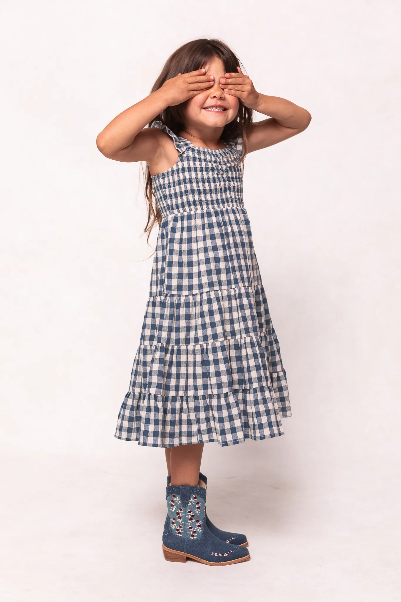 Mini Hailey Dress in Indigo Gingham - Image 5