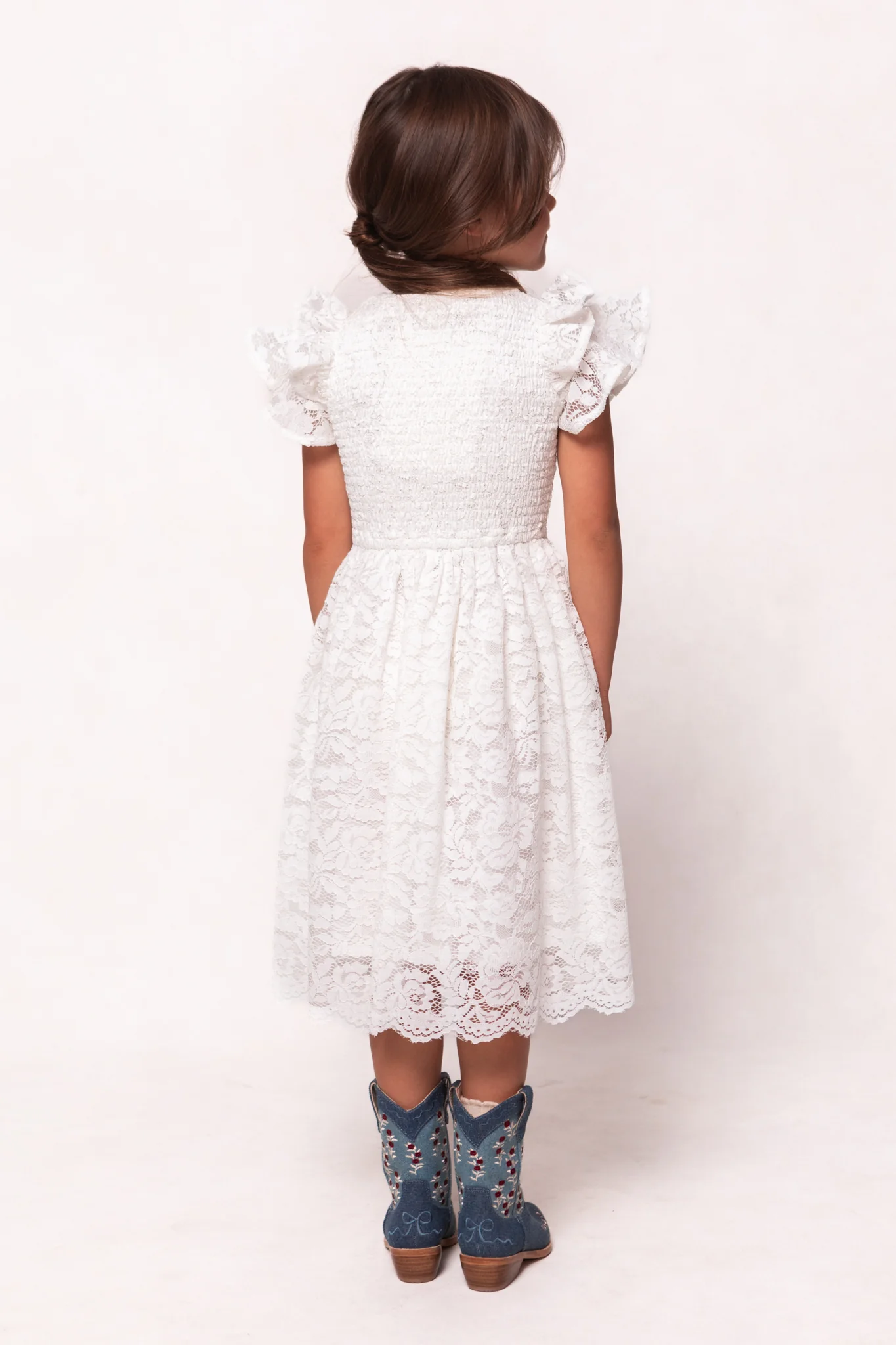Mini Hattie Dress in White Lace - Image 4