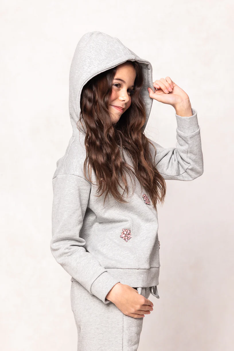 Mini Skylar Hoodie in Heather Gray - Image 3