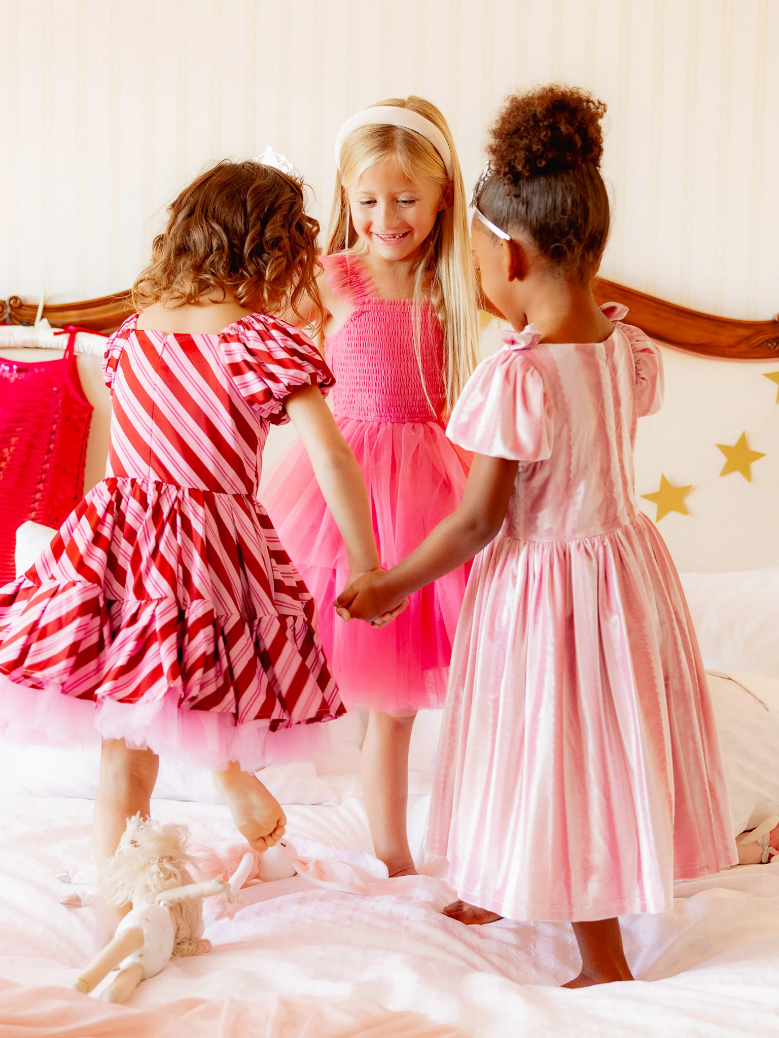 Mini Tiara Dress in Pink Velvet - Image 4