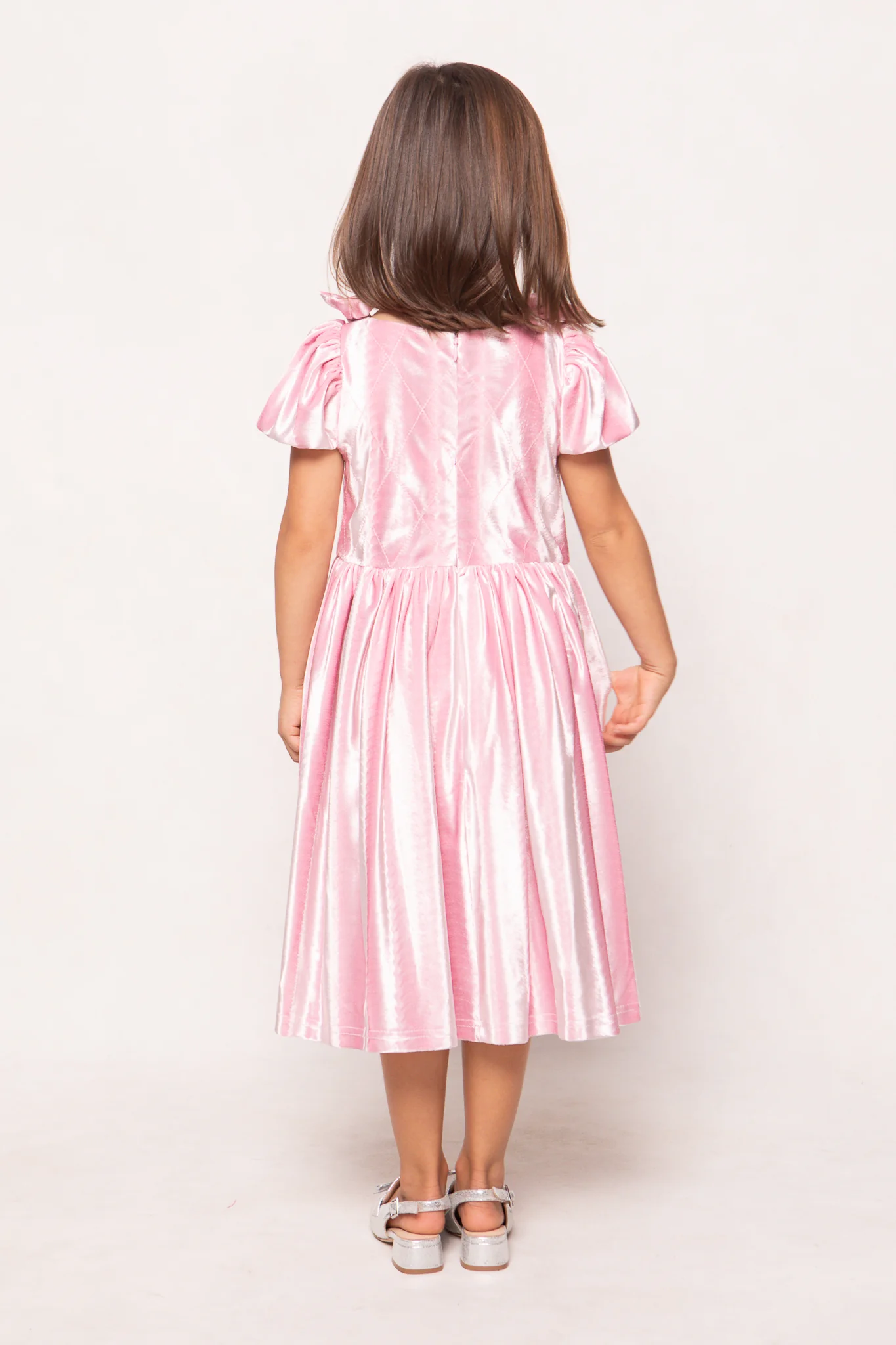 Mini Tiara Dress in Pink Velvet - Image 7