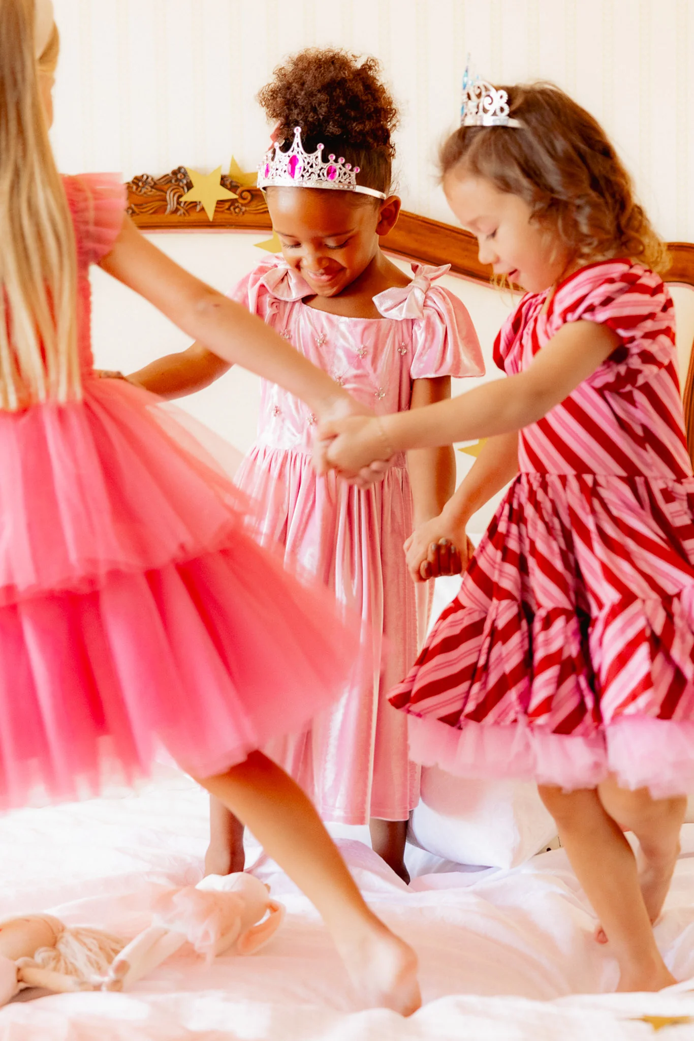 Mini Tiara Dress in Pink Velvet - Image 9