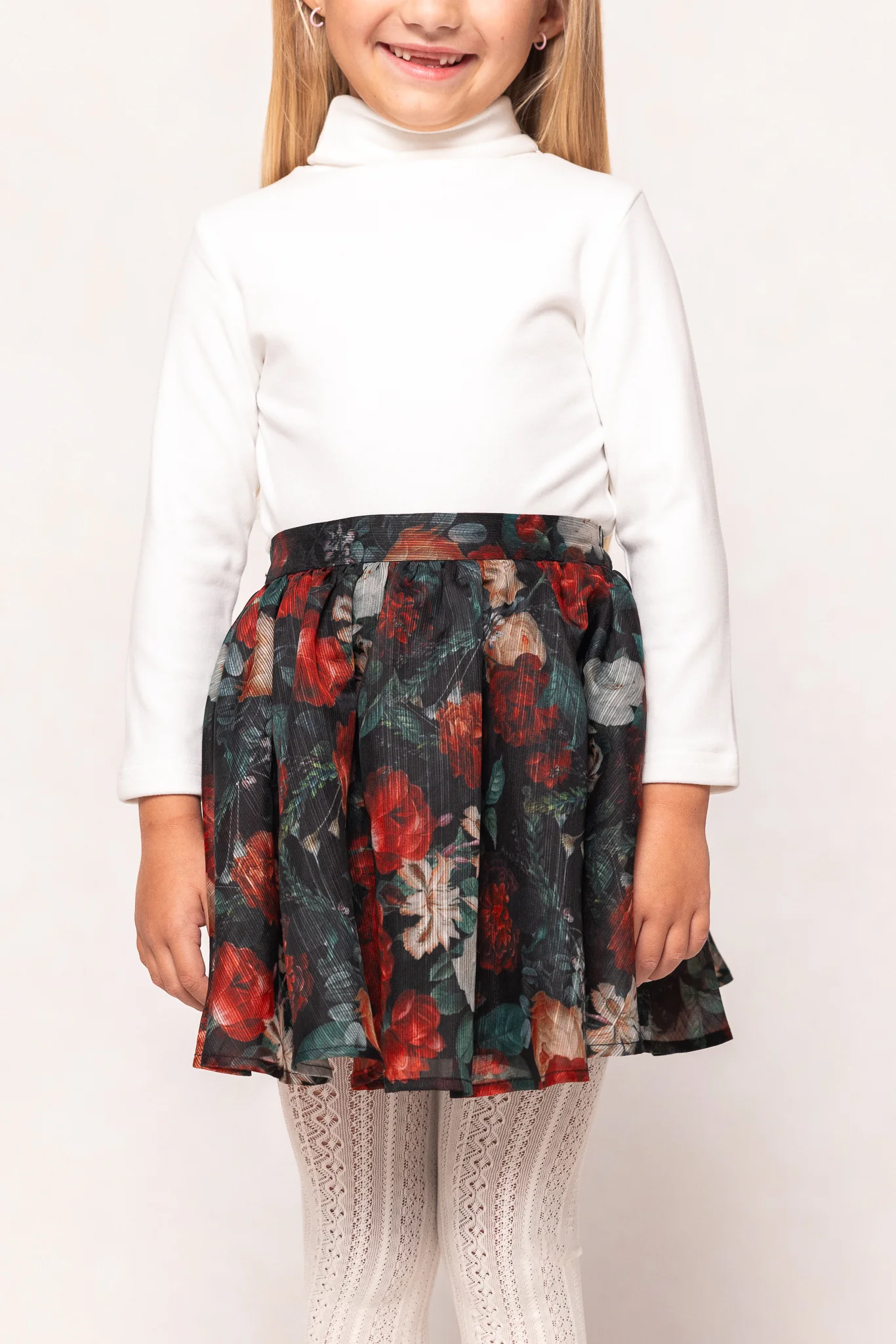 Mini Vanessa Skirt in Midnight Roses - Image 4