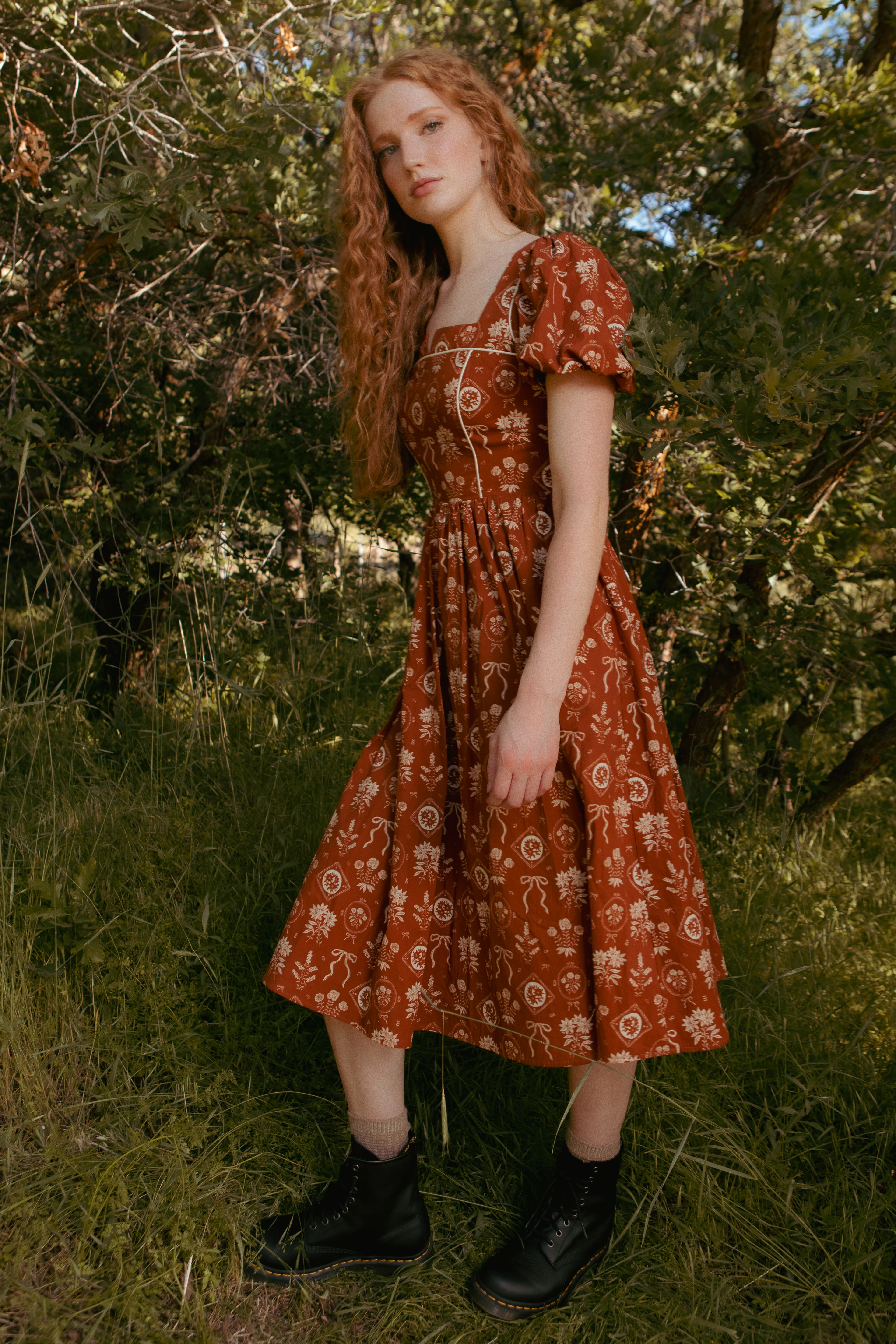 Nash Dress in Sepia Bows - Image 3