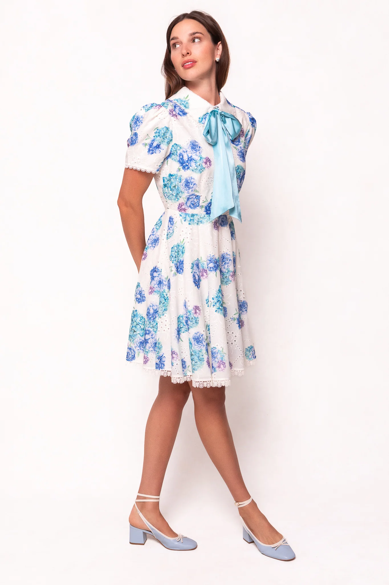 Penny Dress in Blue Floral - Image 3