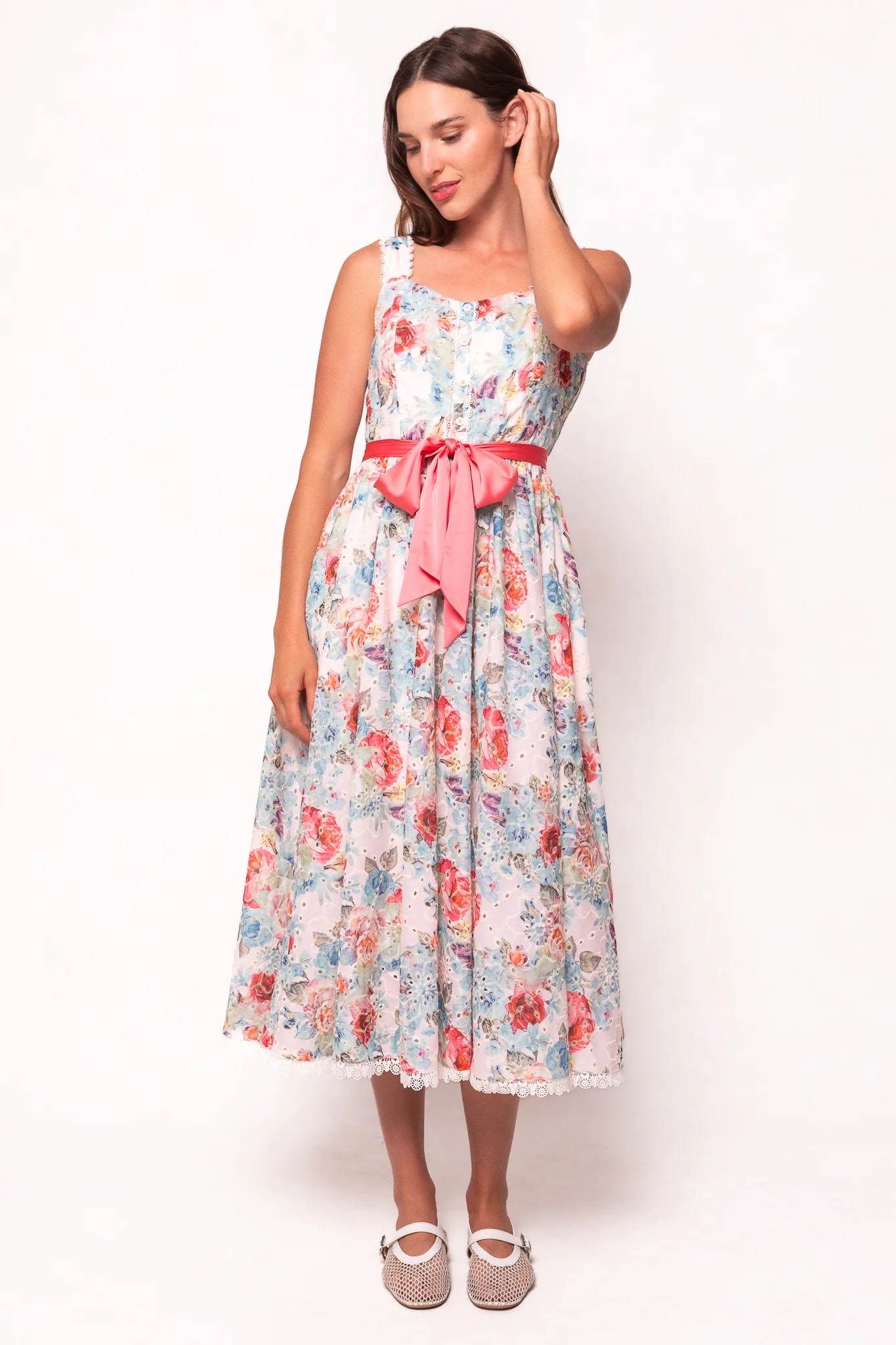 Penny Tank Midi Dress in Multicolor Floral - Image 3