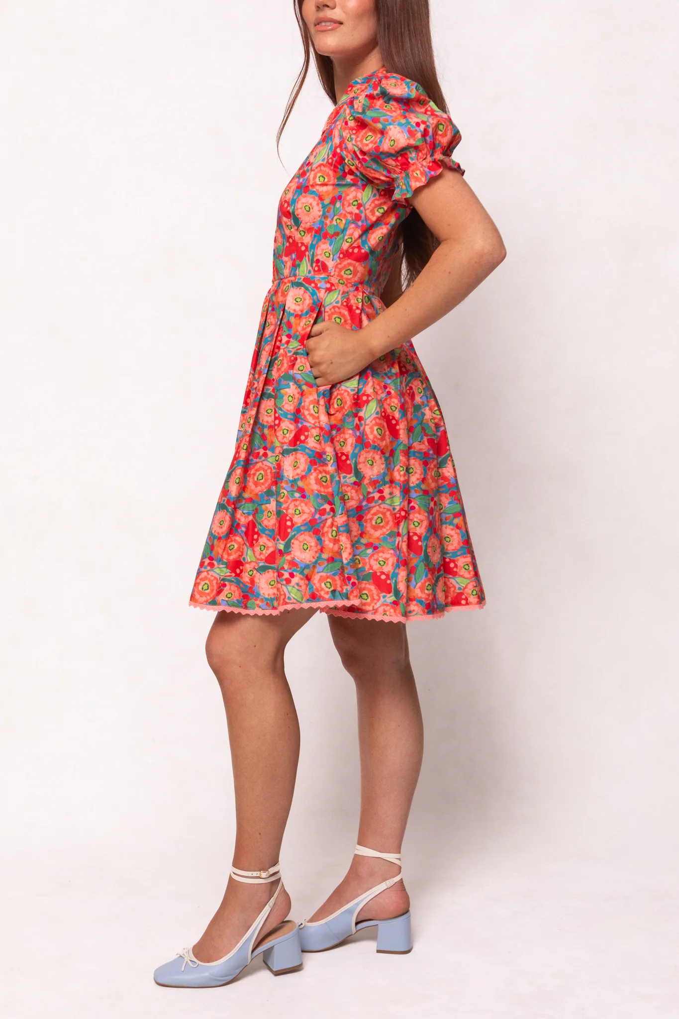 Sophia Short Dress in Poppy - Image 3