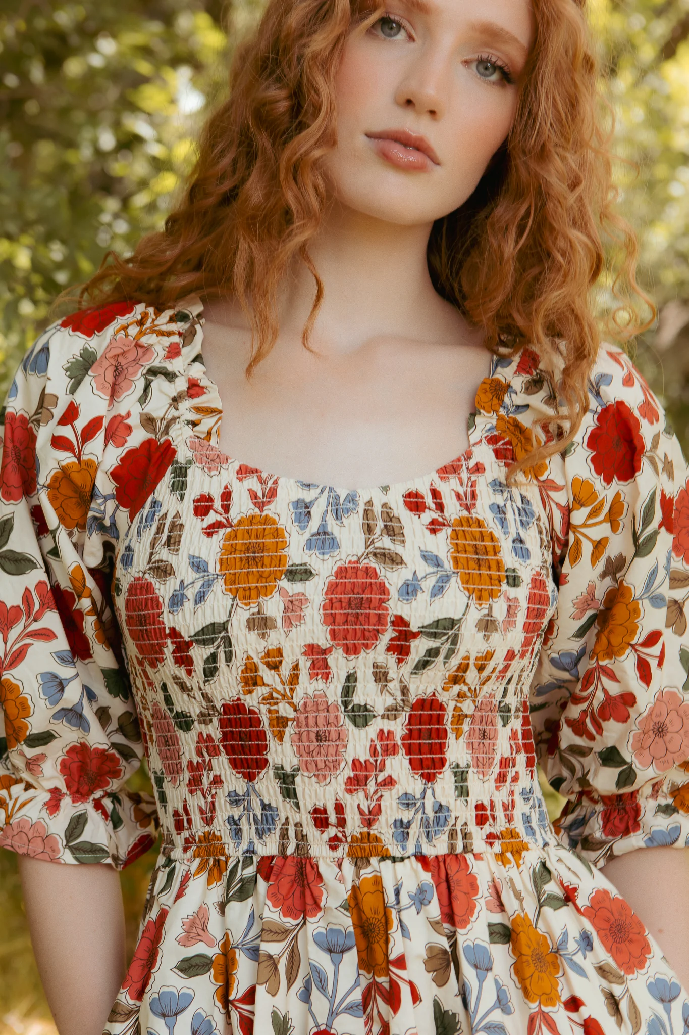 Teagan Dress in Sepia Flower - Image 3