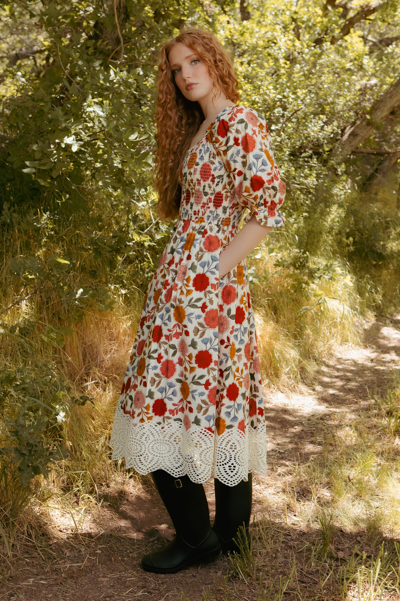 Teagan Dress in Sepia Flower - Image 5