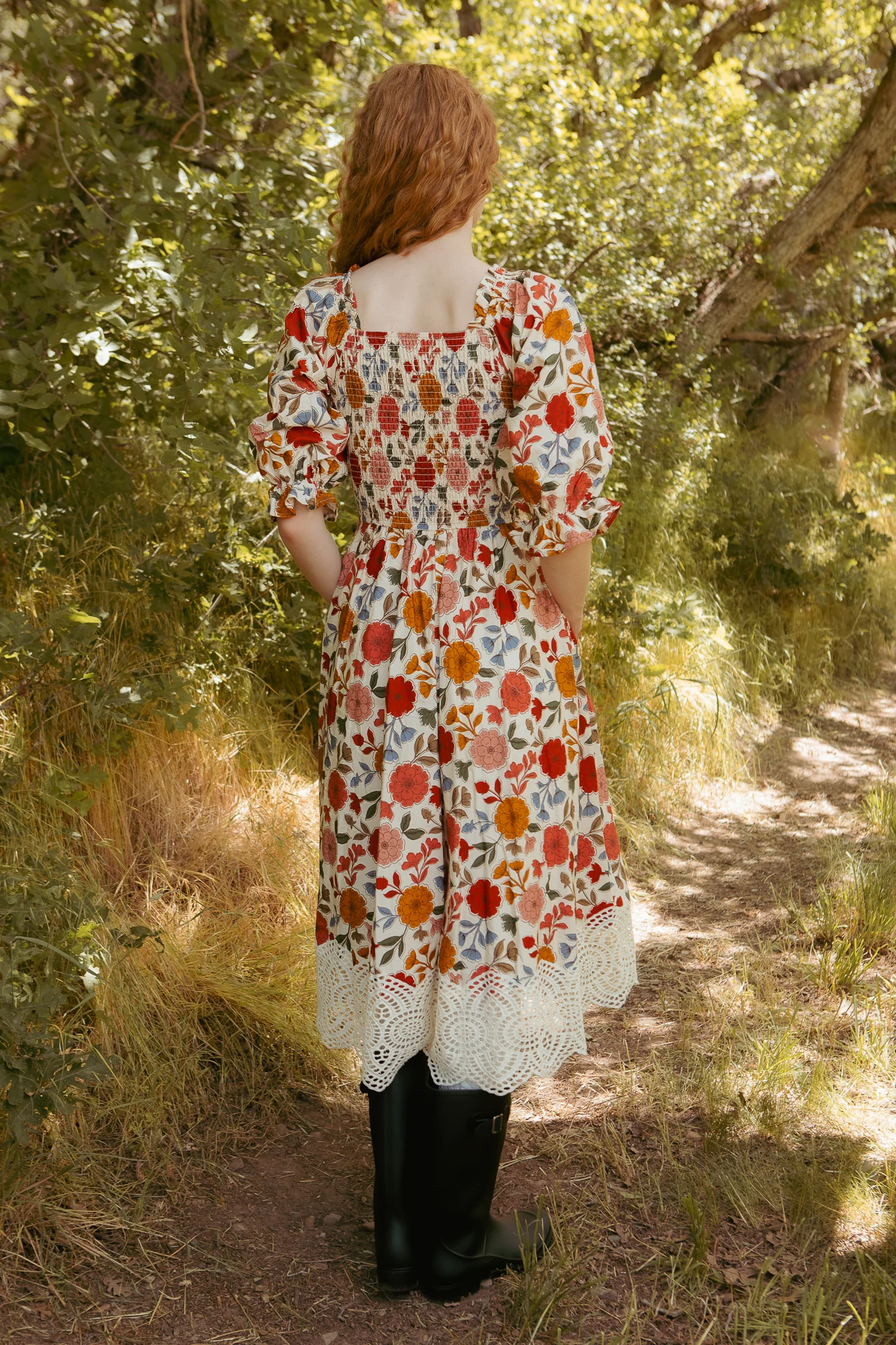 Teagan Dress in Sepia Flower - Image 6