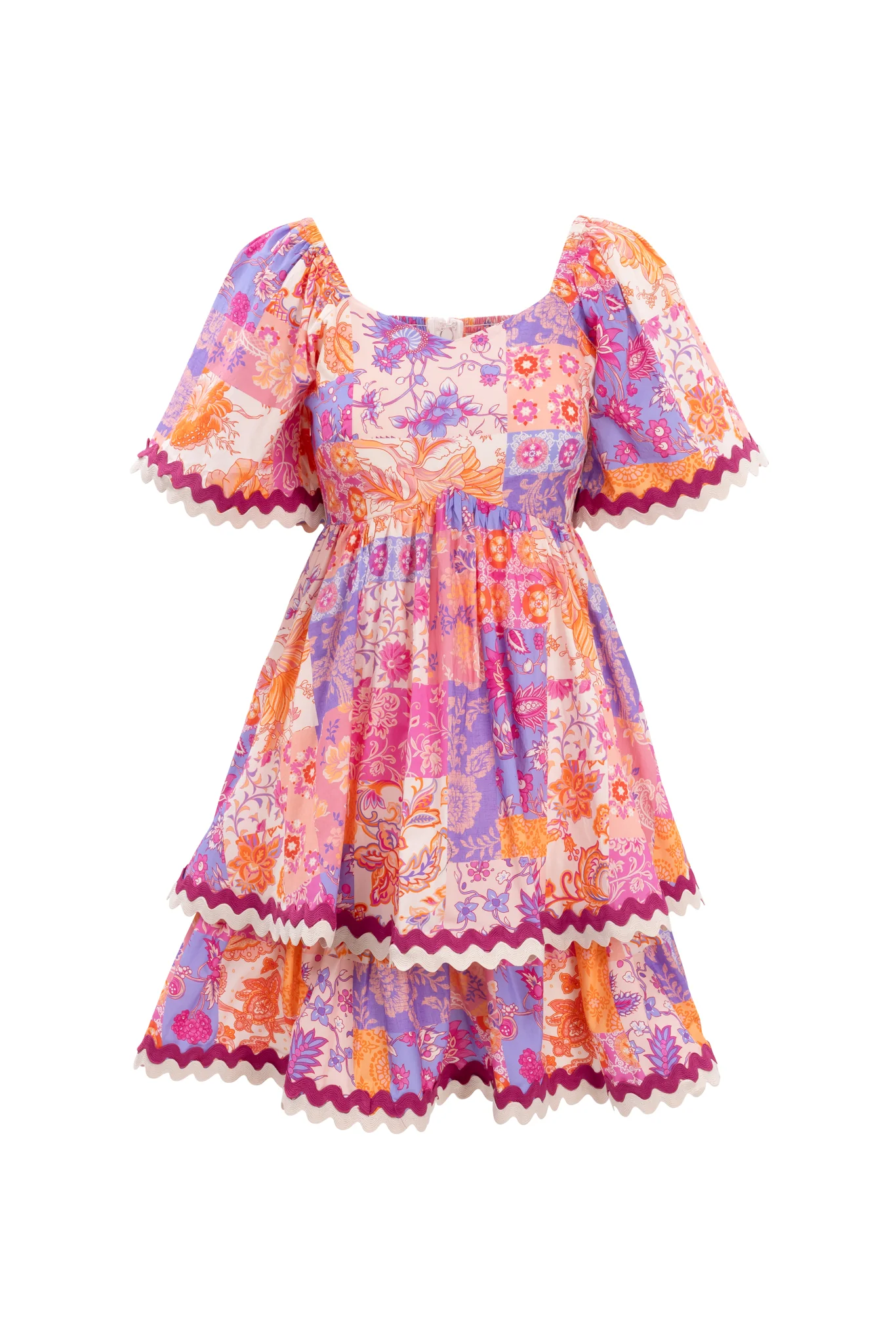Tessa Dress in Pink Floral Tile - Image 5